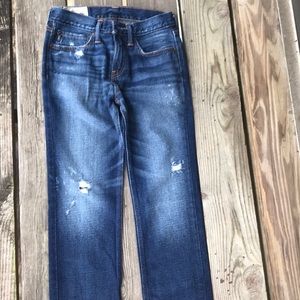 Abercrombie kids boy ripped Jeans dark washed new
